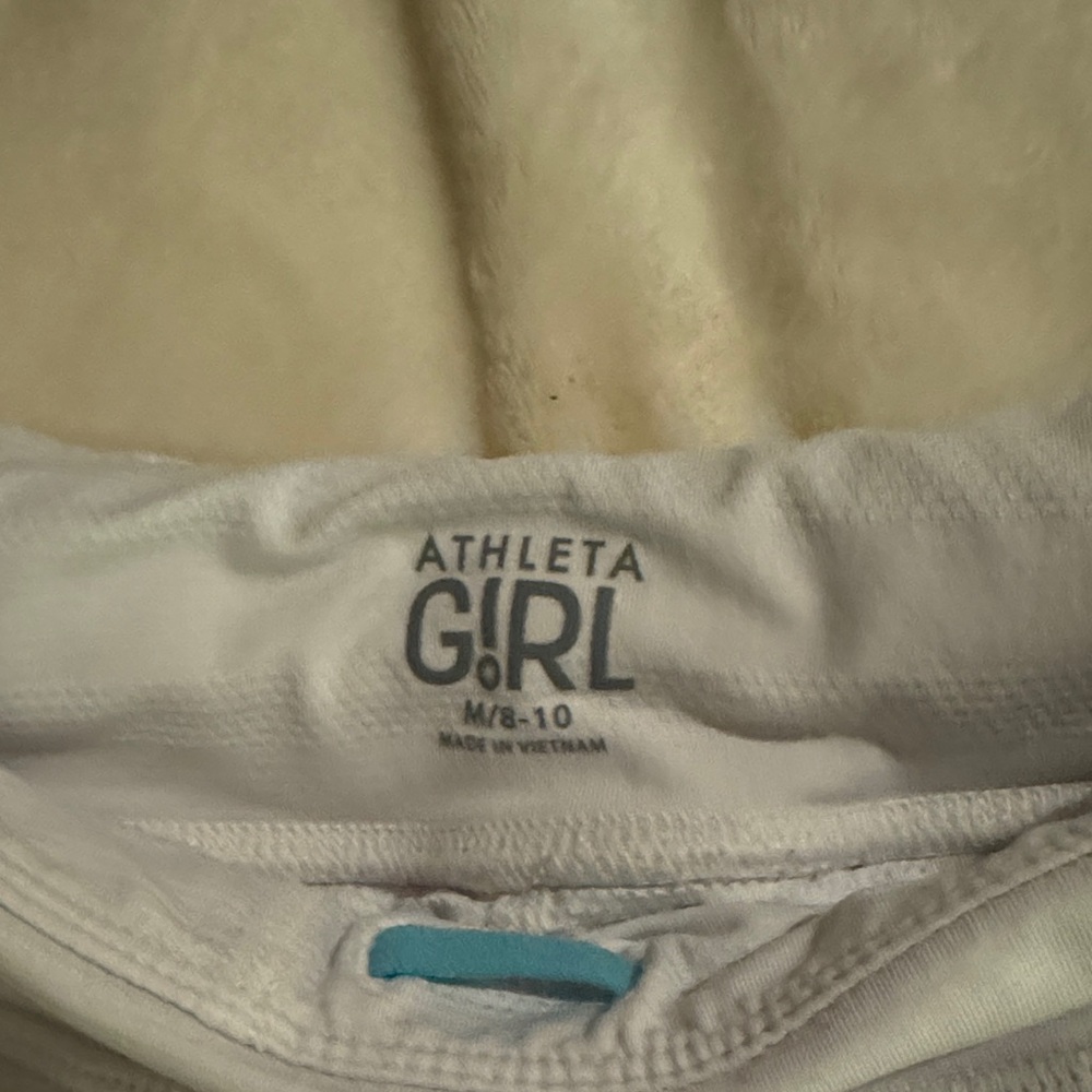 Athleta White Layered Mini Tennis Skirt. Girls size 8-10 - Picture 2 of 5